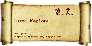 Muzsi Kaplony névjegykártya